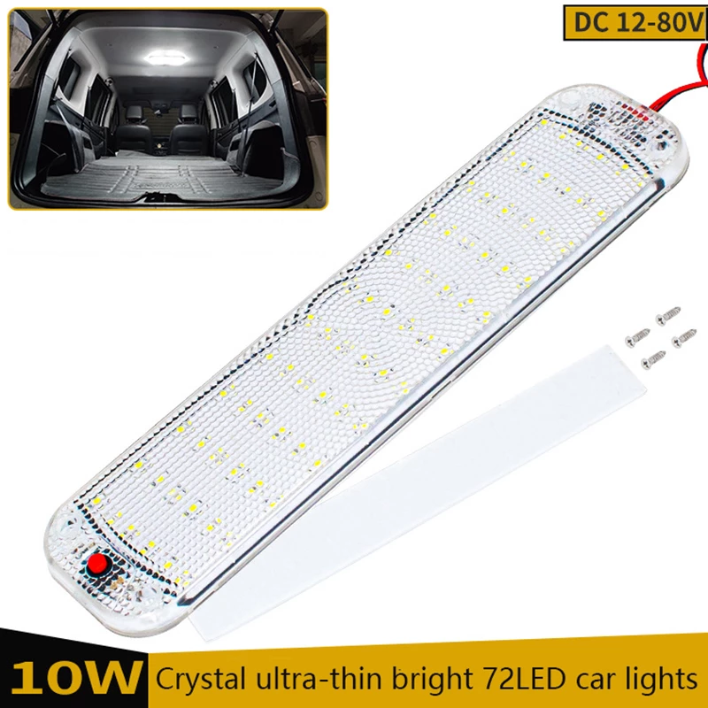 Versatile 72 LED Ultra-Bright Interior Light Bar Strip for Camper Vans, Buses, Motorhomes, and Boats - Wide Voltage Range 12V-80V, Easy On/Off Switch, Flexible Installation, Durable and Energy-Efficient