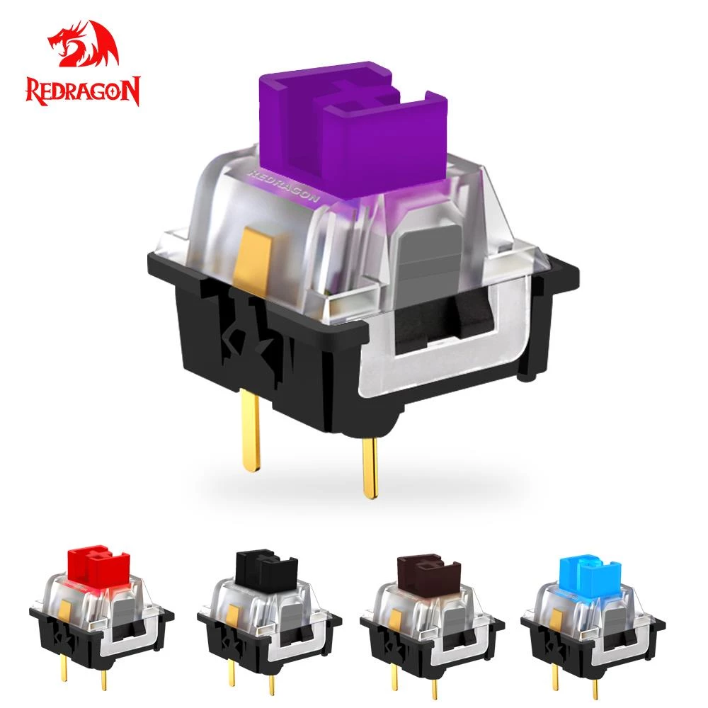 Redragon SMD RGB and Precision Engineered MX Switches for Backlit Mechanical Keyboards - Clicky, Linear, Tactile, Silent Red, Blue, Black, Brown, Purple - Enhanced Typing Experience, Durable, Compatible, Customizable RGB Backlighting, Smooth and Responsive Typing, High-Quality Materials, Easy Installation